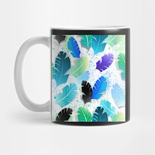 Seamless Pattern with Blue Feathers Mug
